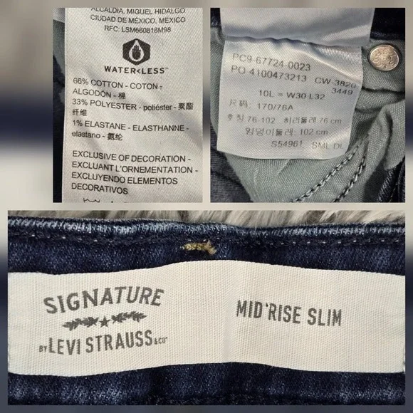 Levis Signature Womens‎ 30/30* Mid Rise Slim Stretch Denim Jeans - Picture 6 of 6